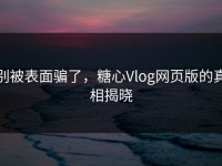 别被表面骗了，糖心Vlog网页版的真相揭晓
