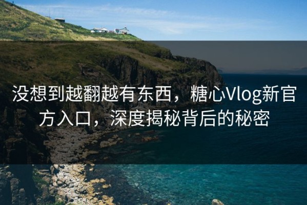 没想到越翻越有东西，糖心Vlog新官方入口，深度揭秘背后的秘密