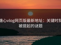 糖心vlog网页版最新地址：关键时刻被提起的谜题