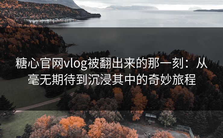 糖心官网vlog被翻出来的那一刻:从毫无期待到沉浸其中的奇妙旅程 糖心官网vlog被翻出来的那一刻:从毫无期待到沉浸其中的奇妙旅程