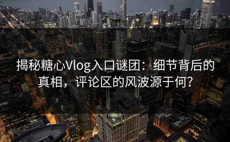 揭秘糖心Vlog入口谜团：细节背后的真相，评论区的风波源于何？
