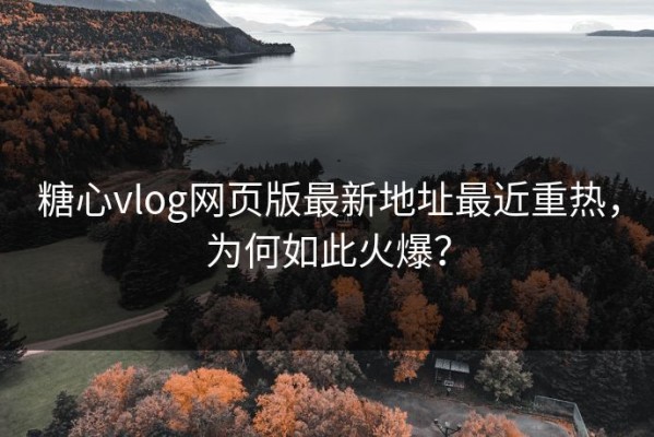 糖心vlog网页版最新地址最近重热，为何如此火爆？
