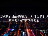 探秘糖心vlog的魔力：为什么它让人不自觉地停不下来观看