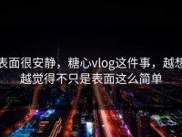 表面很安静，糖心vlog这件事，越想越觉得不只是表面这么简单