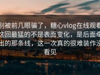 别被前几眼骗了，糖心vlog在线观看这回最猛的不是表面变化，是后面牵出的那条线，这一次真的很难装作没看见