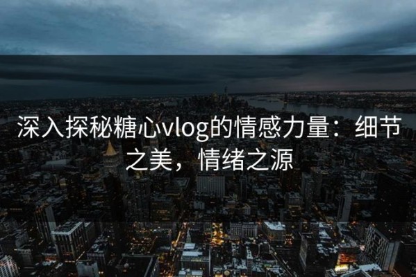 深入探秘糖心vlog的情感力量：细节之美，情绪之源