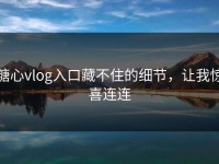 糖心vlog入口藏不住的细节，让我惊喜连连