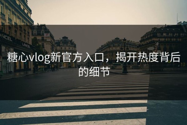 糖心vlog新官方入口，揭开热度背后的细节