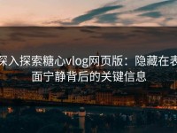 深入探索糖心vlog网页版：隐藏在表面宁静背后的关键信息