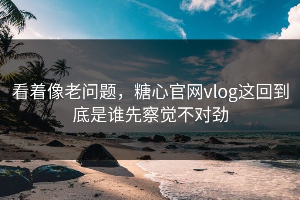 看着像老问题，糖心官网vlog这回到底是谁先察觉不对劲