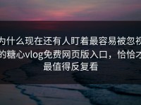 为什么现在还有人盯着最容易被忽视的糖心vlog免费网页版入口，恰恰才最值得反复看