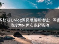 探秘糖心vlog网页版最新地址：深夜热度为何再次掀起骚动