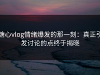糖心vlog情绪爆发的那一刻：真正引发讨论的点终于揭晓