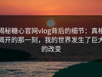 揭秘糖心官网vlog背后的细节：真相揭开的那一刻，我的世界发生了巨大的改变