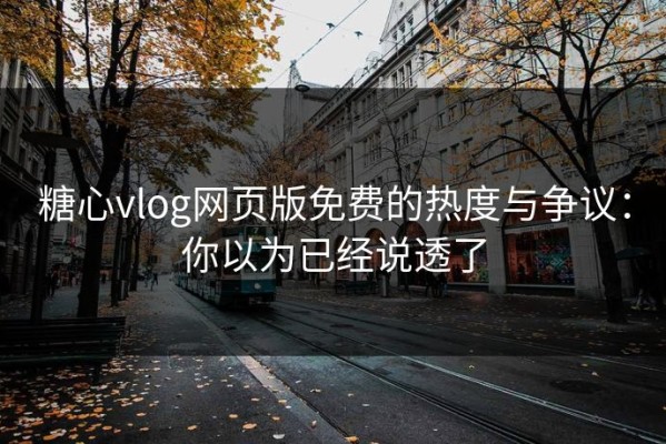 糖心vlog网页版免费的热度与争议：你以为已经说透了