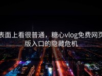 表面上看很普通，糖心vlog免费网页版入口的隐藏危机