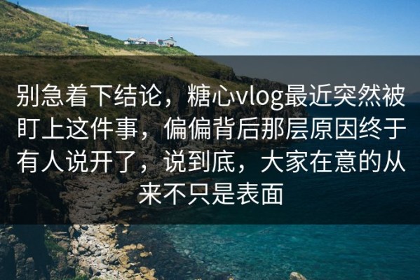 别急着下结论，糖心vlog最近突然被盯上这件事，偏偏背后那层原因终于有人说开了，说到底，大家在意的从来不只是表面