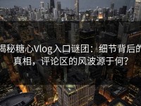 揭秘糖心Vlog入口谜团：细节背后的真相，评论区的风波源于何？