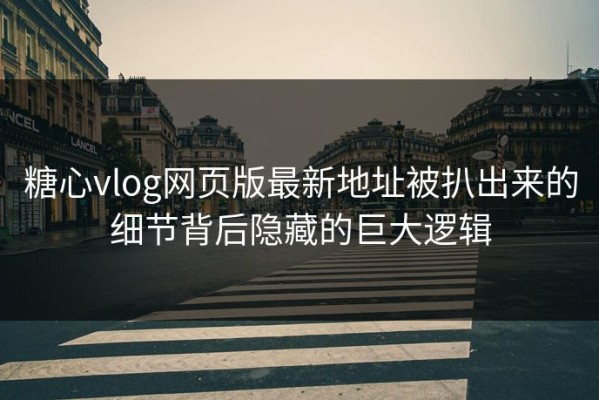 糖心vlog网页版最新地址被扒出来的细节背后隐藏的巨大逻辑