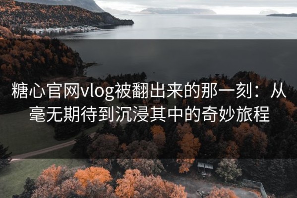 糖心官网vlog被翻出来的那一刻：从毫无期待到沉浸其中的奇妙旅程