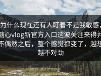 为什么现在还有人盯着不是我敏感，糖心vlog新官方入口这波关注来得并不偶然之后，整个感觉都变了，越想越不对劲
