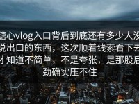 糖心vlog入口背后到底还有多少人没说出口的东西，这次顺着线索看下去才知道不简单，不是夸张，是那股后劲确实压不住