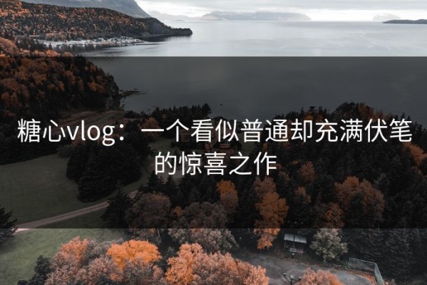 糖心vlog：一个看似普通却充满伏笔的惊喜之作