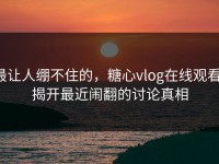 最让人绷不住的，糖心vlog在线观看：揭开最近闹翻的讨论真相