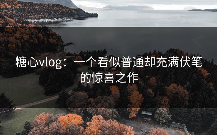 糖心vlog：一个看似普通却充满伏笔的惊喜之作