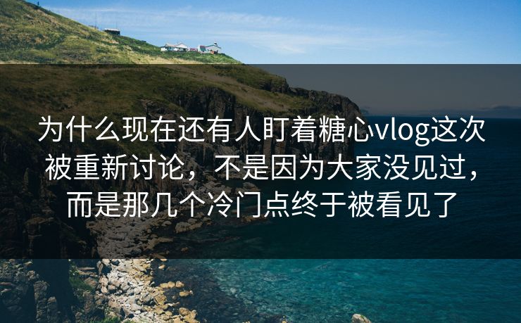 为什么现在还有人盯着糖心vlog这次被重新讨论，不是因为大家没见过，而是那几个冷门点终于被看见了