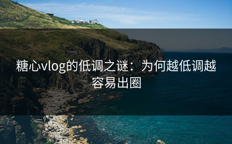 糖心vlog的低调之谜：为何越低调越容易出圈