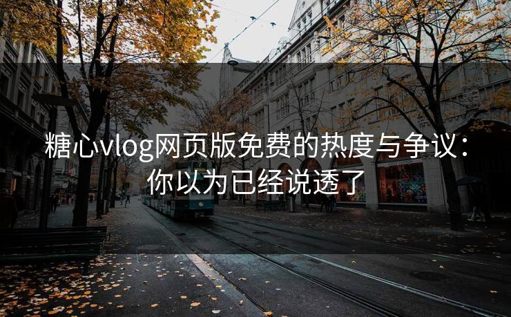 糖心vlog网页版免费的热度与争议：你以为已经说透了