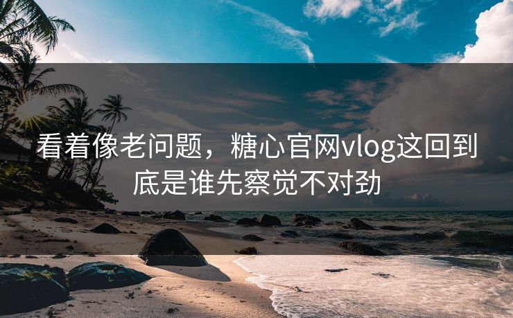 看着像老问题,糖心官网vlog这回到底是谁先察觉不对劲 看着像老问题,糖心官网vlog这回到底是谁先察觉不对劲