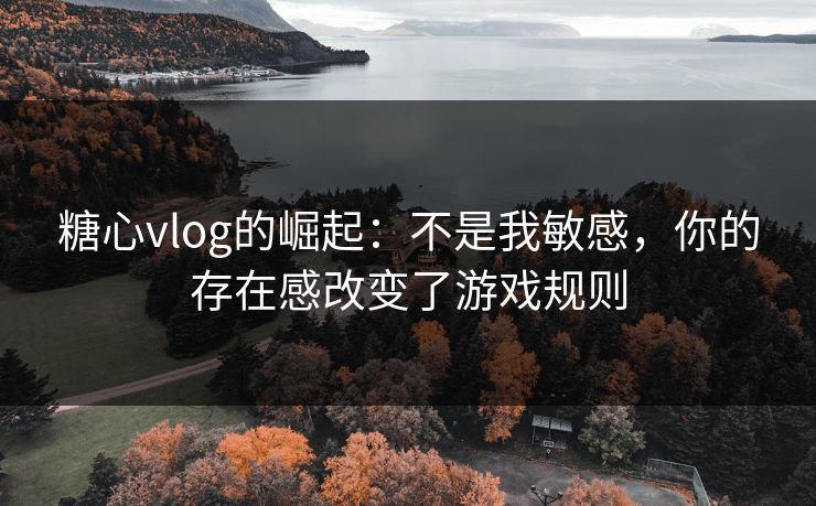 糖心vlog的崛起：不是我敏感，你的存在感改变了游戏规则