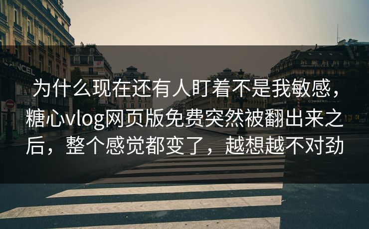 为什么现在还有人盯着不是我敏感，糖心vlog网页版免费突然被翻出来之后，整个感觉都变了，越想越不对劲