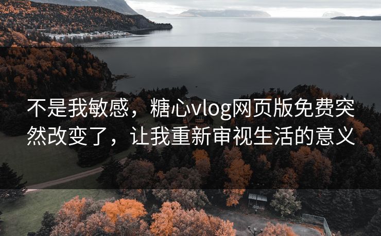 不是我敏感,糖心vlog网页版免费突然改变了,让我重新审视生活的意义 不是我敏感,糖心vlog网页版免费突然改变了,让我重新审视生活的意义